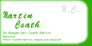 martin csath business card